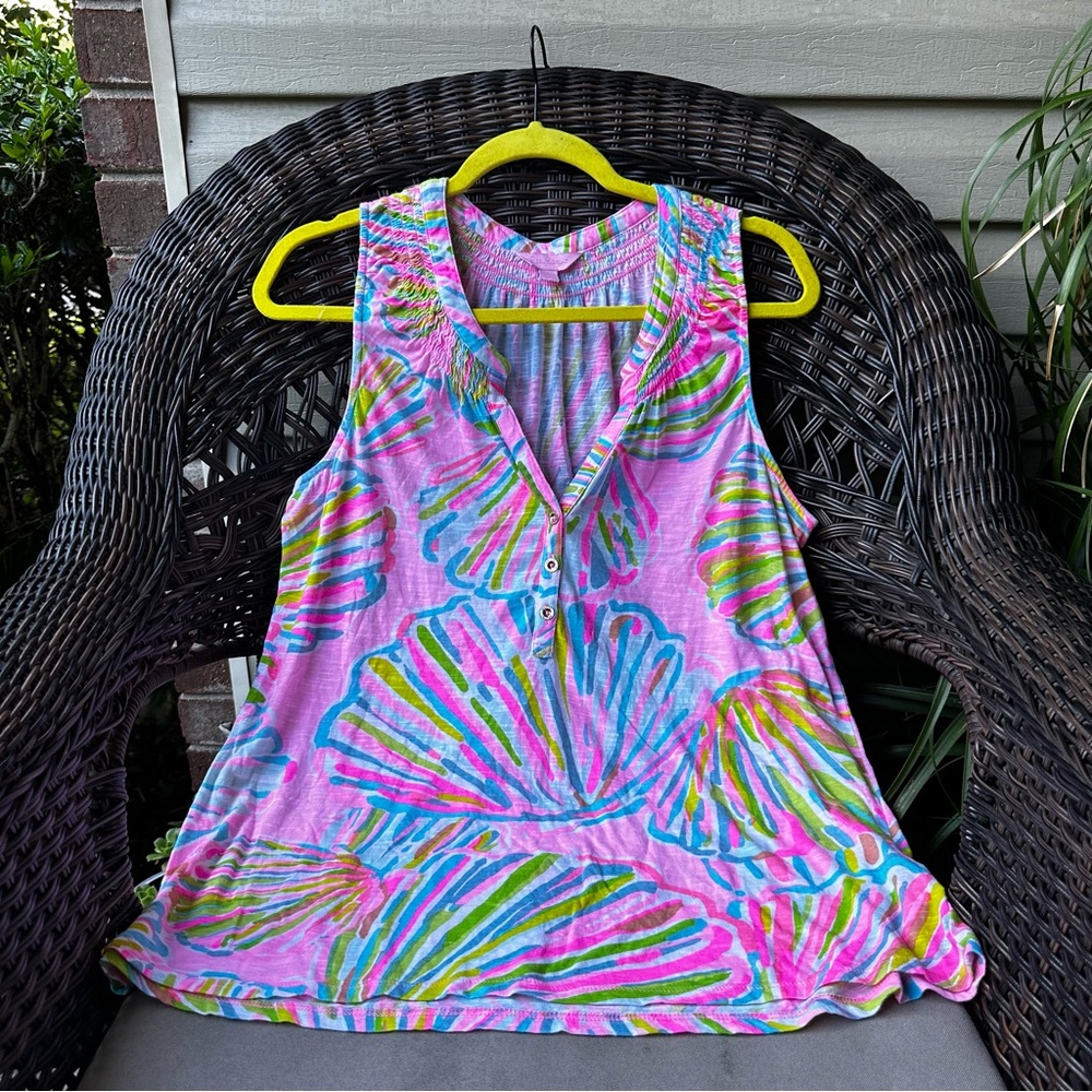 Lilly Pulitzer Essie Tank Top Shellebrate L